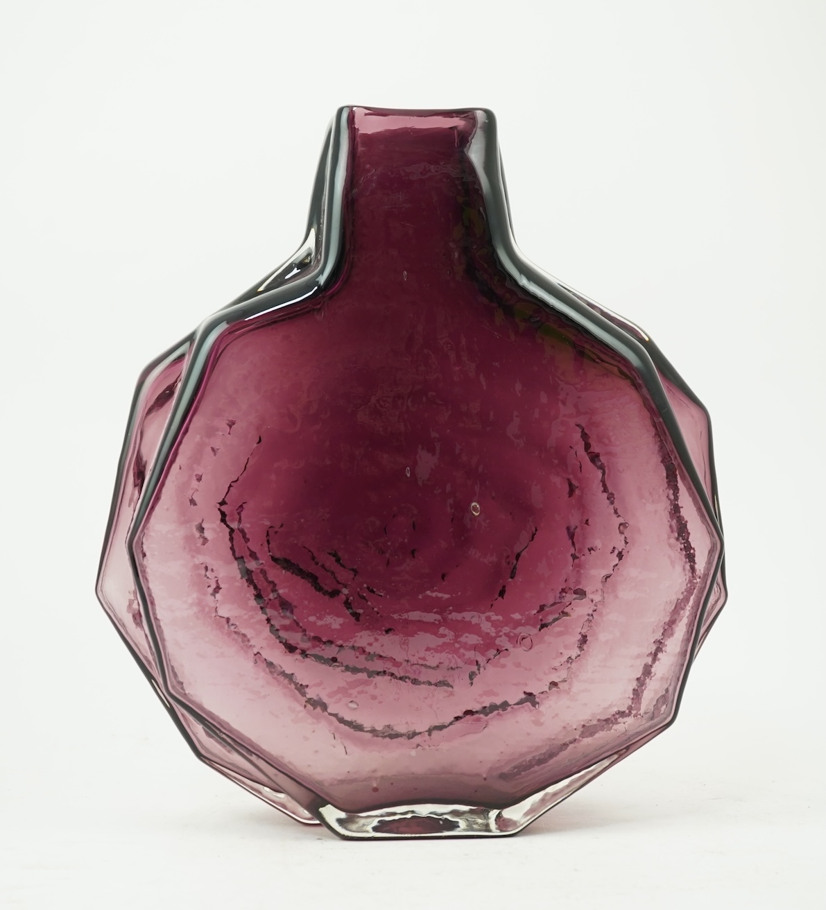 Whitefriars: A Textured range 'Banjo' vase designed by Geoffrey Baxter